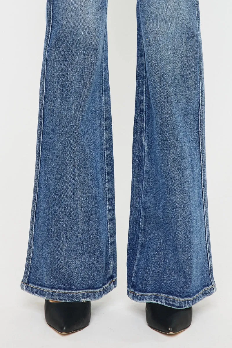 Kancan HighRise Clean Hem Stone Washed Flare Medium