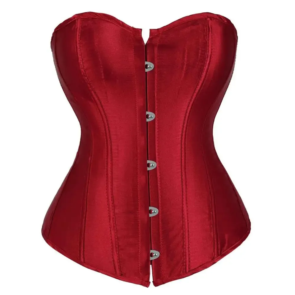L Overbust Corset Plus Size Sexy Corselet Corsets and Bustiers Tops Red Black Pink Purple White Gothic Lingerie Women