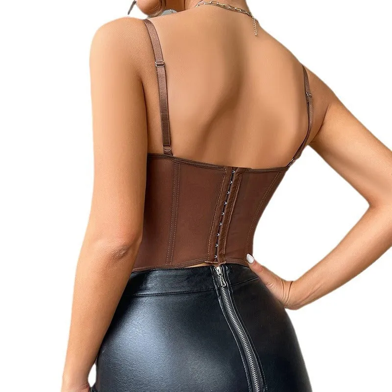 Lace Corset Bustier Spaghetti Strap Tank