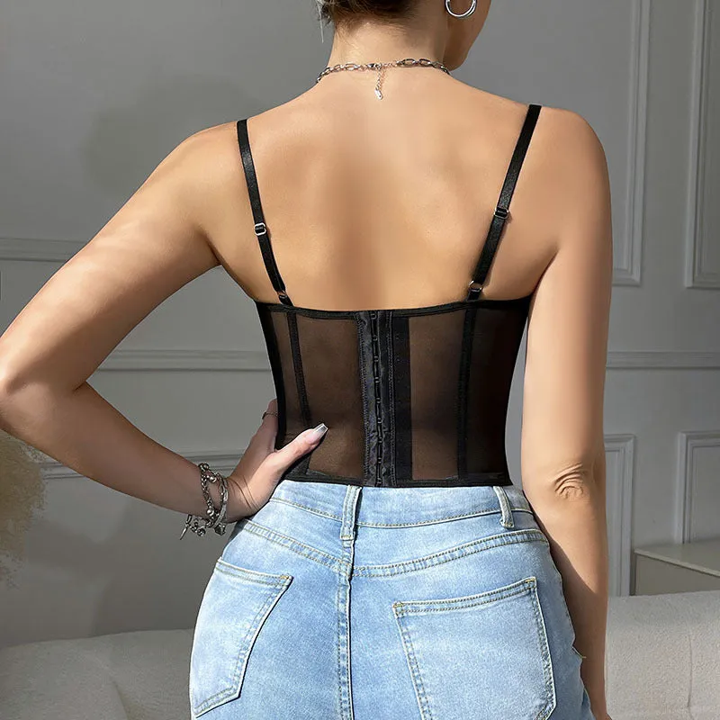 Lace Corset Bustier Spaghetti Strap Tank
