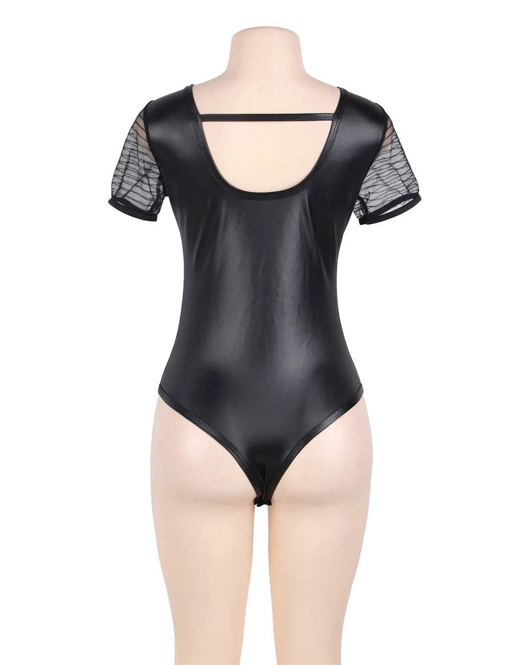 Lace Leather Stitching Teddy WITH FARAWLAYA