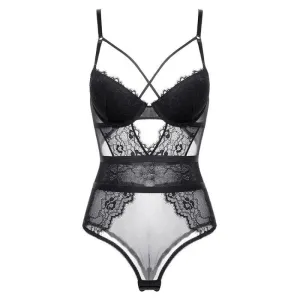 Lace Transparent Corset Bustier Bodysuit