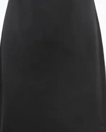 Lace-Trimmed Satin Midi Dress in Black | Black
