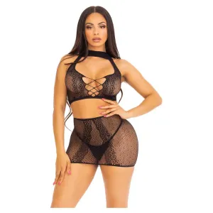 Leg Avenue Lost in Love Crop Top Set