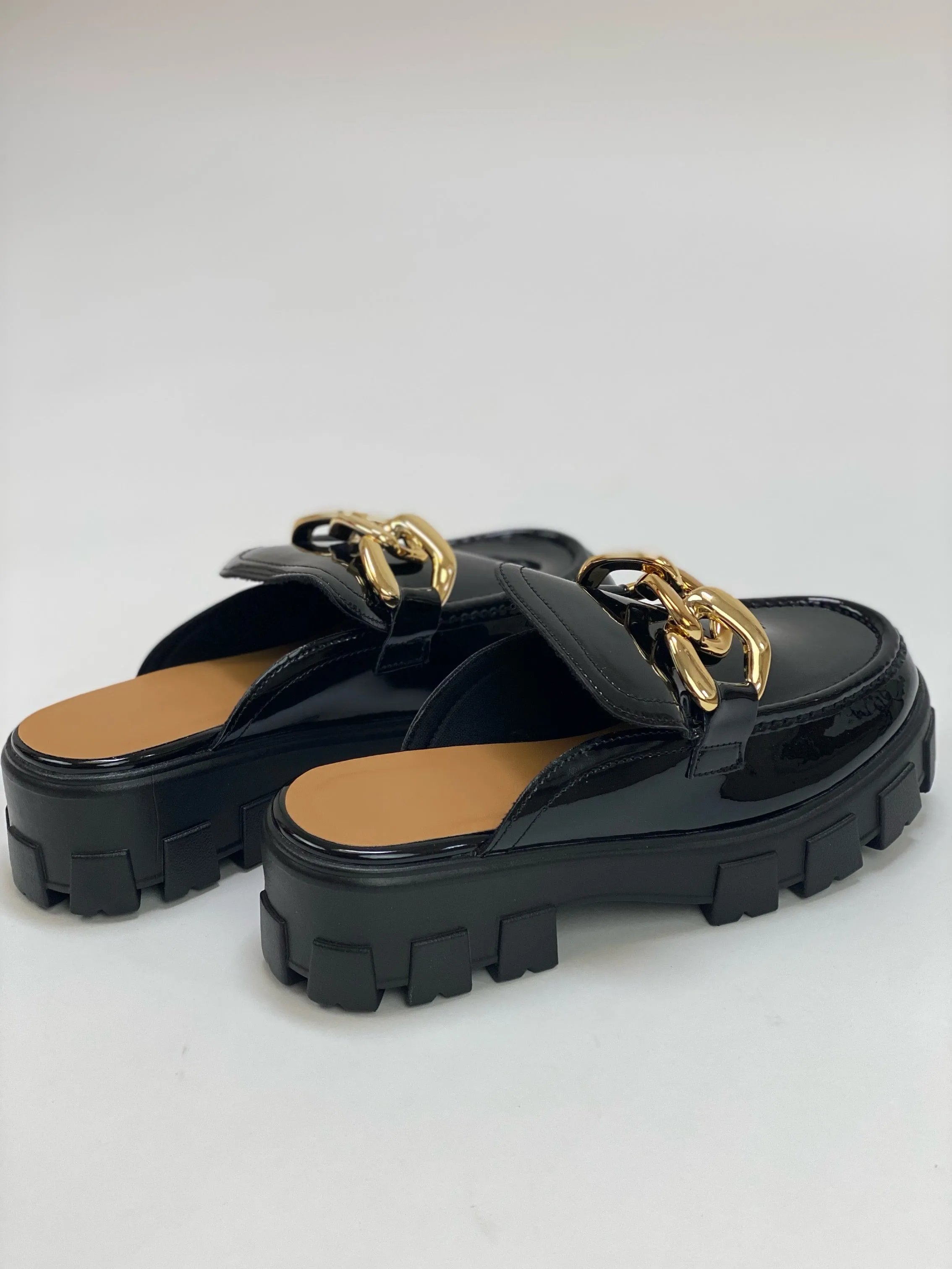 Loaf You- Platform Black Loafers