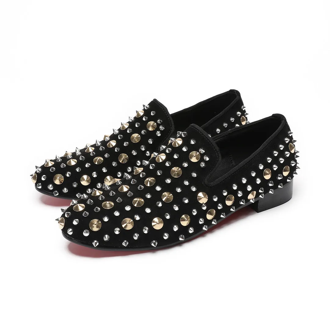 Loafers men's trendy shoes 2024 new rivet shoes men's trendy one-pedal lazy shoes personalized willow shoes men's shoes