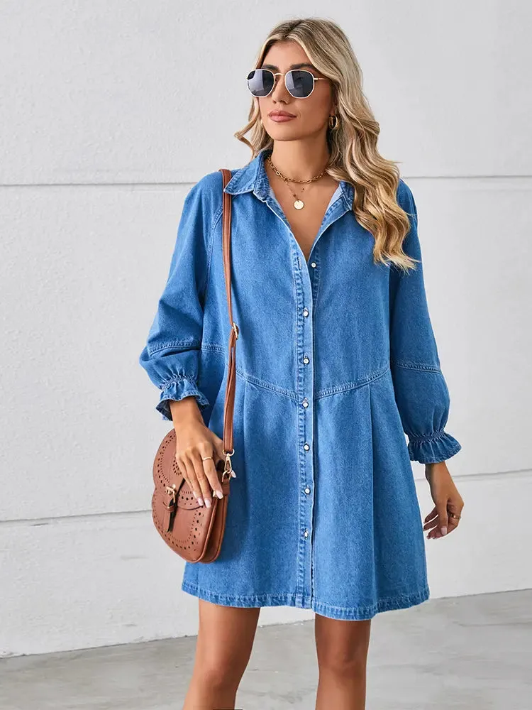 Loose Patchwork Denim Dress