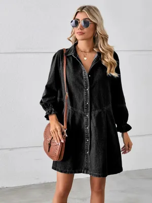 Loose Patchwork Denim Dress