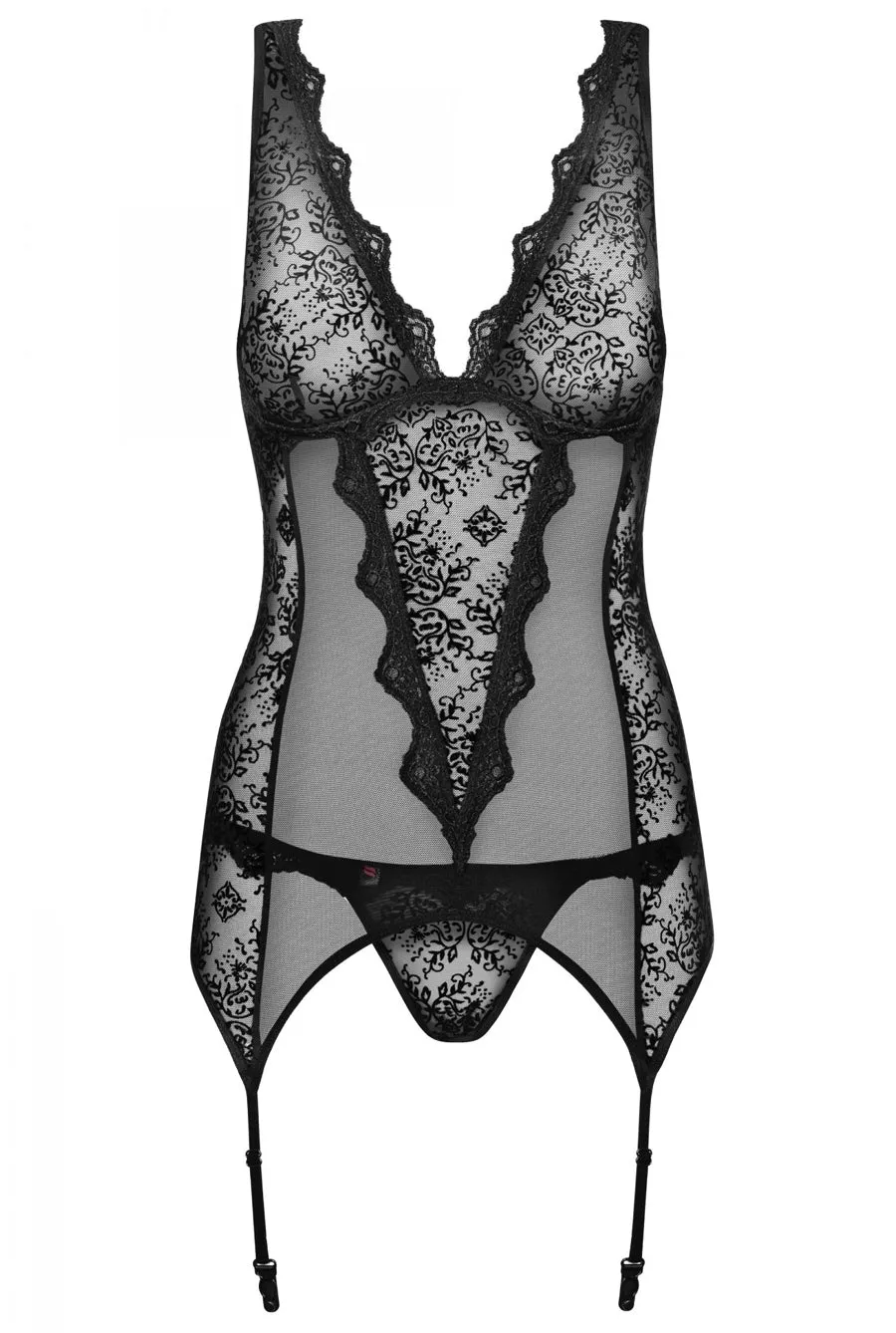 Luxury Euroepan Black Lace Corset Lingerie