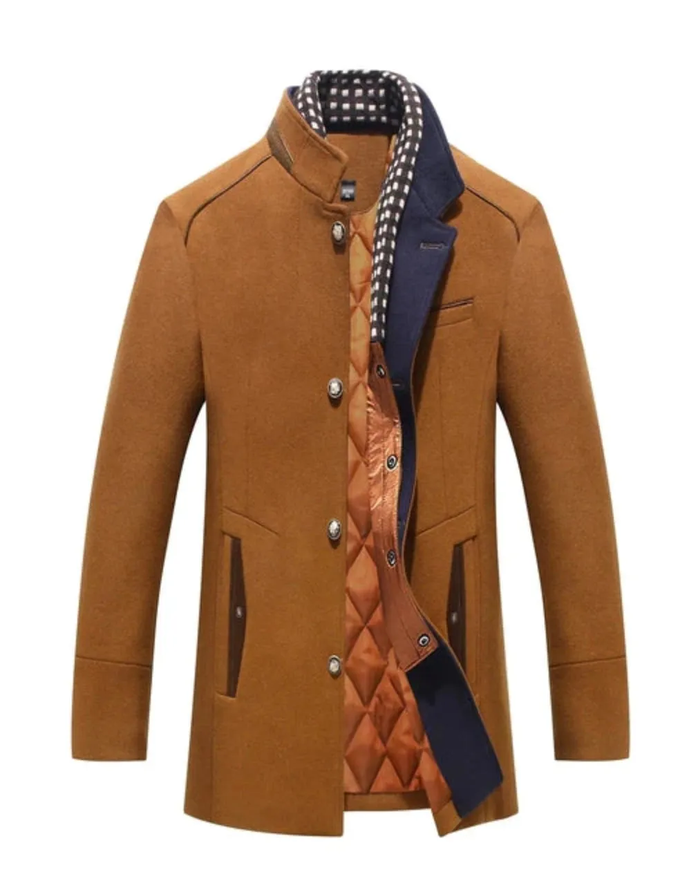 Luxury Navy Wool Peacoat - Premium Men's Designer Fashion