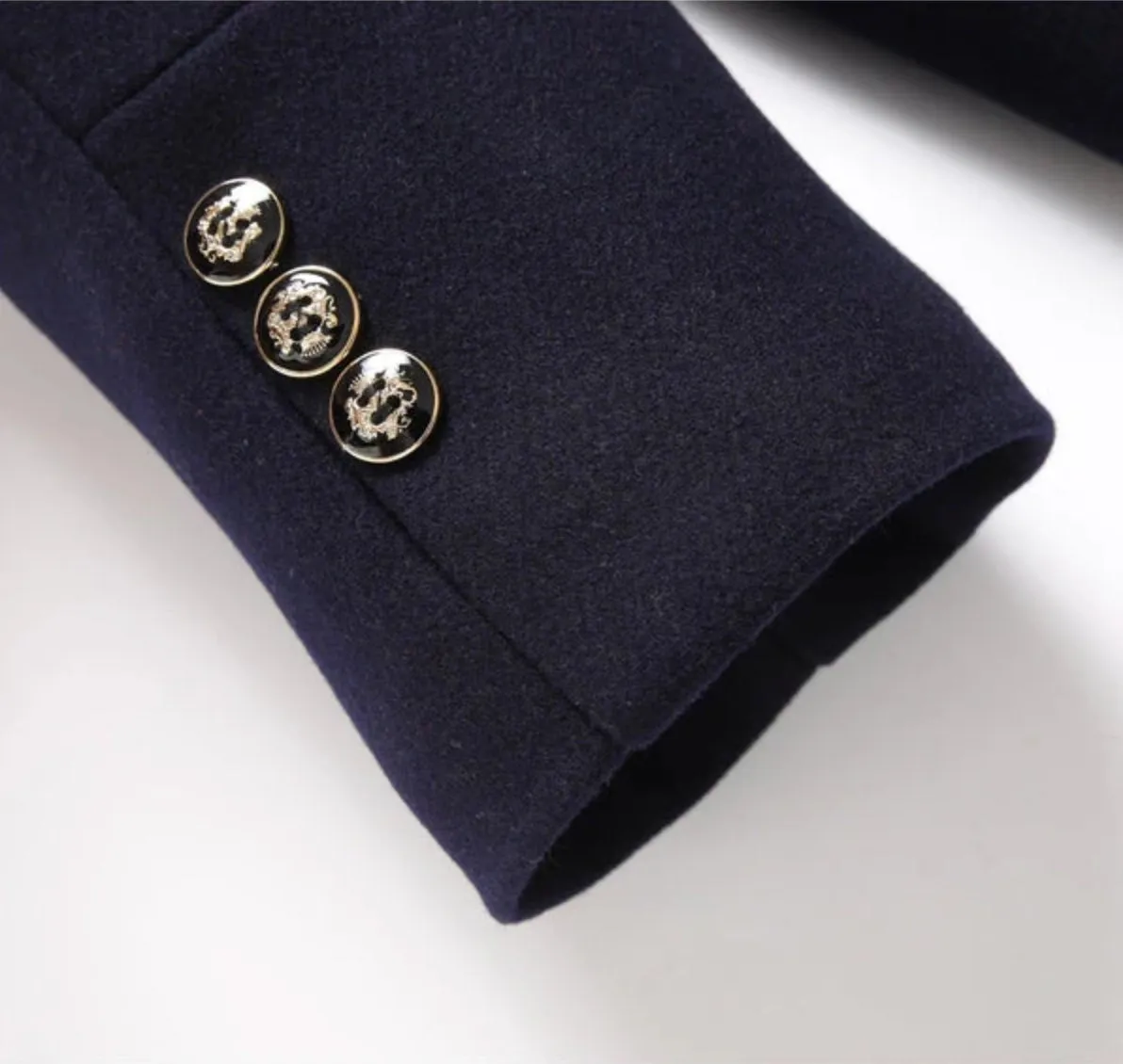 Luxury Navy Wool Peacoat - Premium Men's Designer Fashion