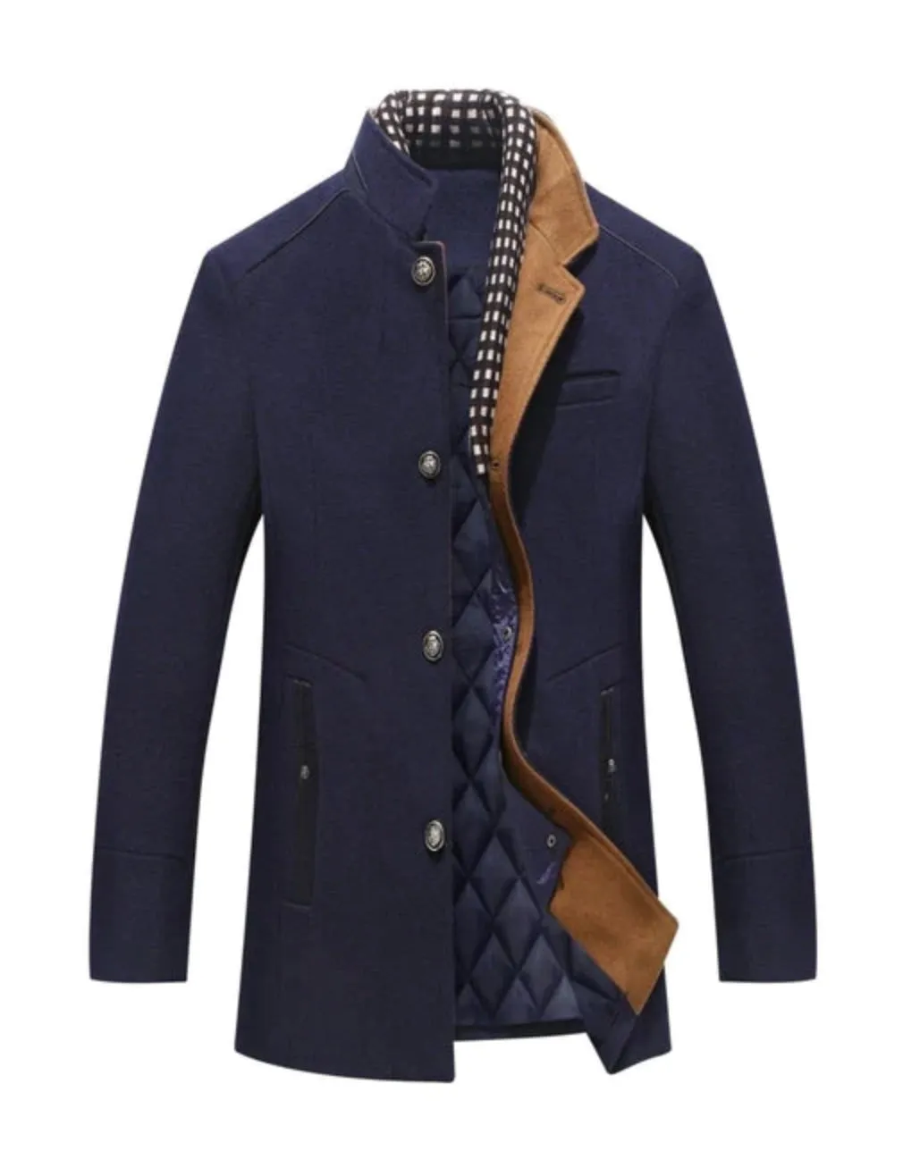 Luxury Navy Wool Peacoat - Premium Men's Designer Fashion