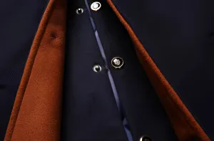 Luxury Navy Wool Peacoat - Premium Men's Designer Fashion