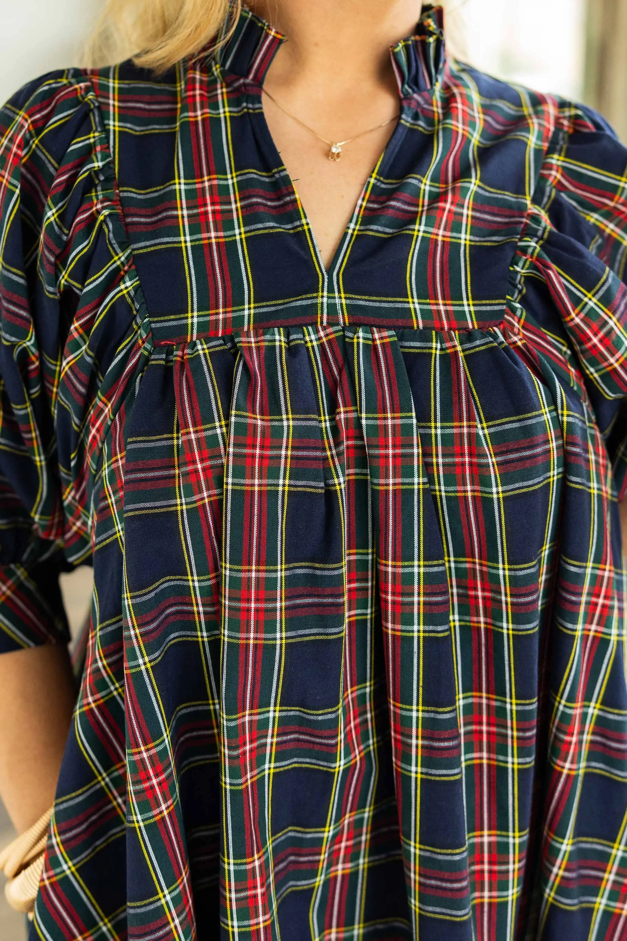 MADDIE PLUS PLAID MINI DRESS