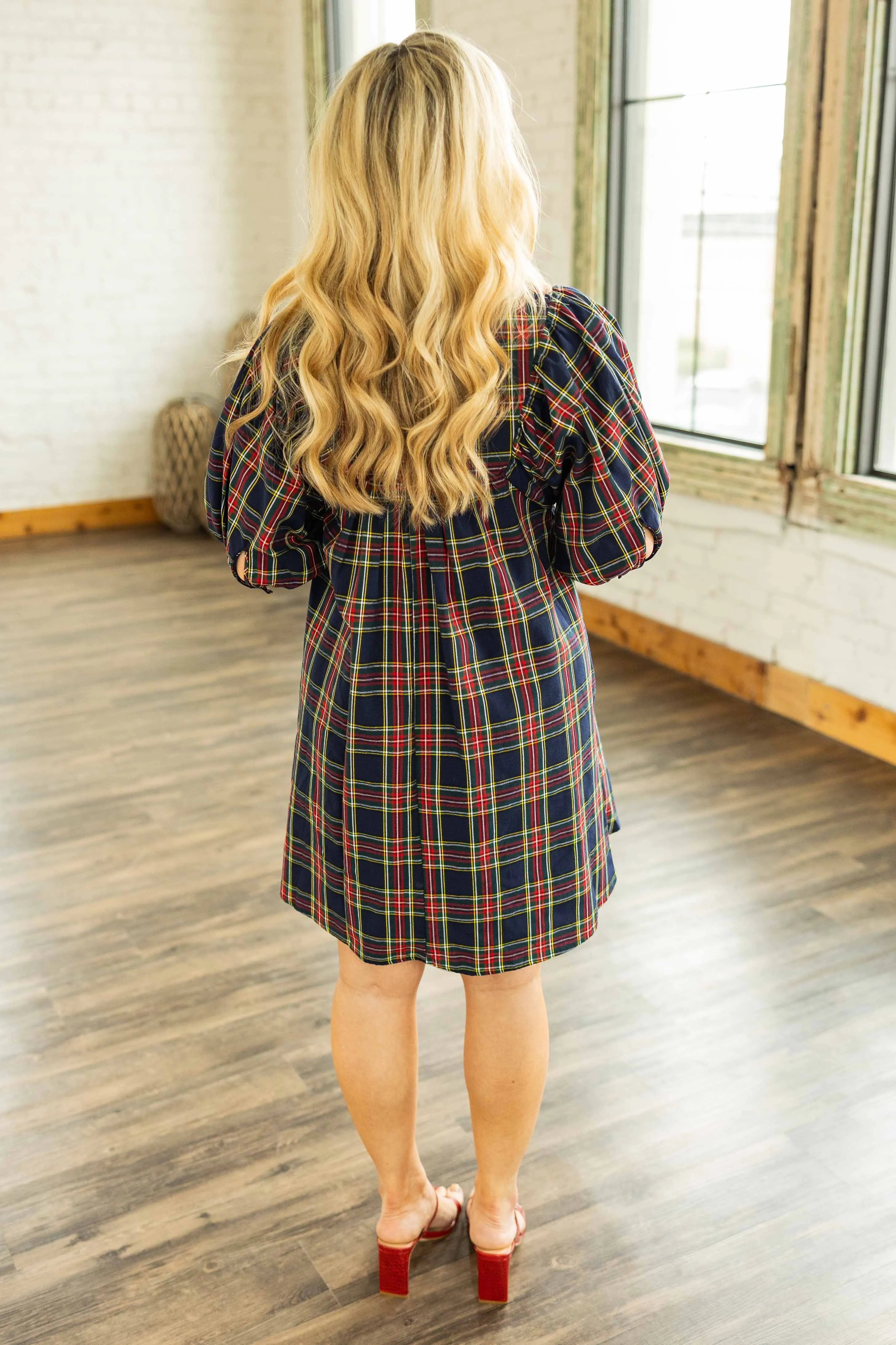 MADDIE PLUS PLAID MINI DRESS