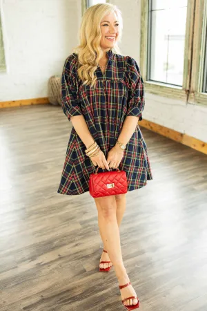 MADDIE PLUS PLAID MINI DRESS