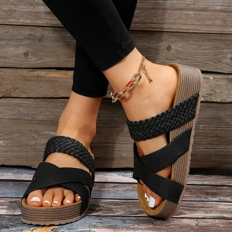 Mae Sandals - Woven Platform Sandals for Woman