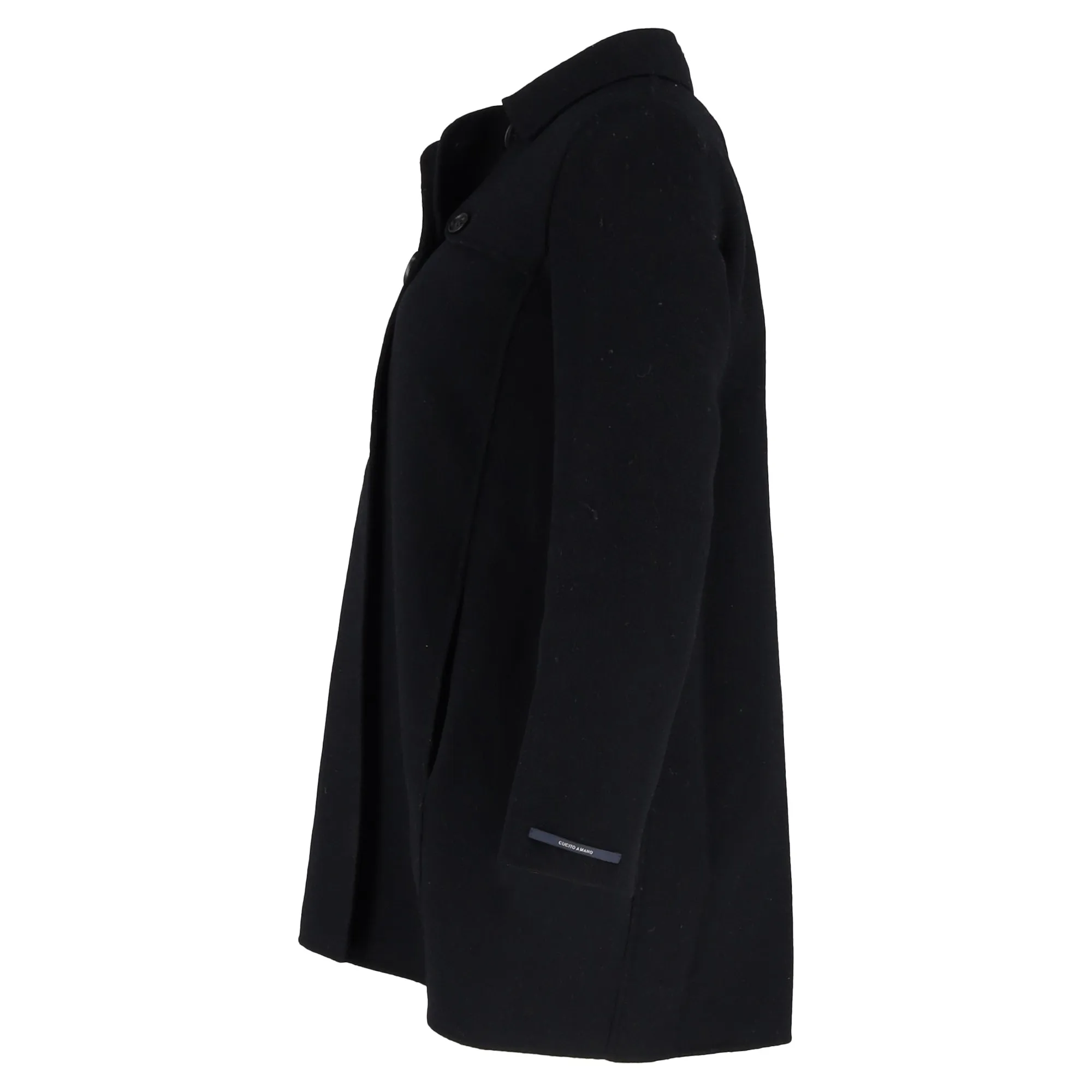 Max Mara Double-Breasted Peacoat in Black Wool