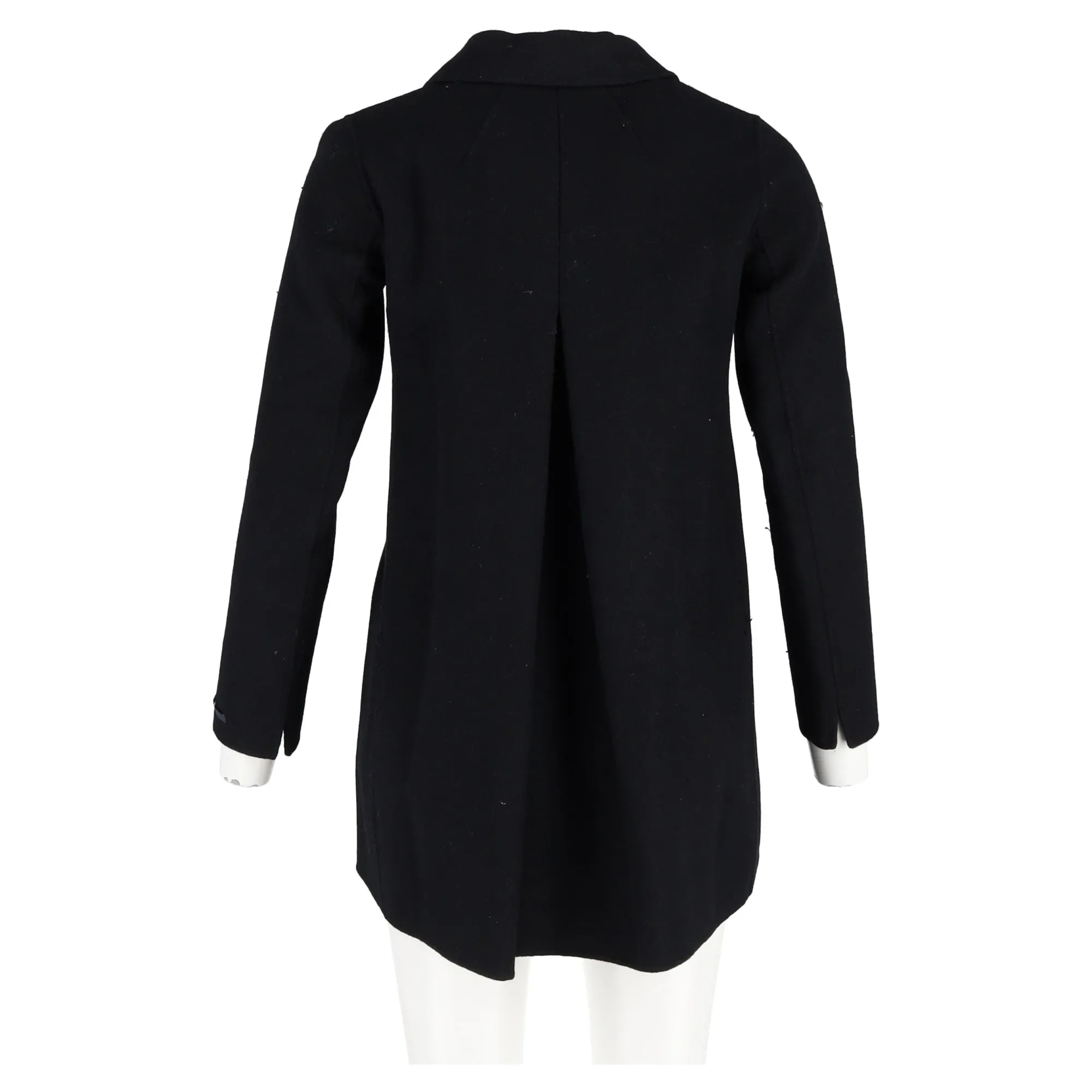 Max Mara Double-Breasted Peacoat in Black Wool