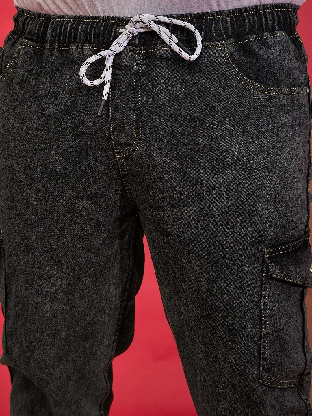 Men Plus Size Jackal Washed Jeans