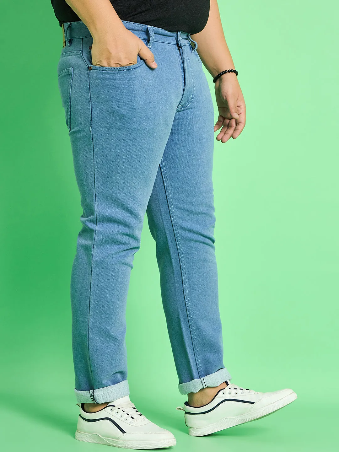 Men Plus Size Kaleb Solid Jeans