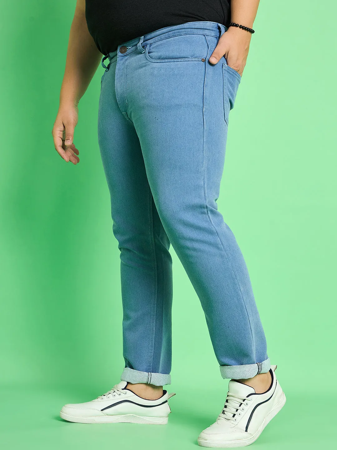 Men Plus Size Kaleb Solid Jeans