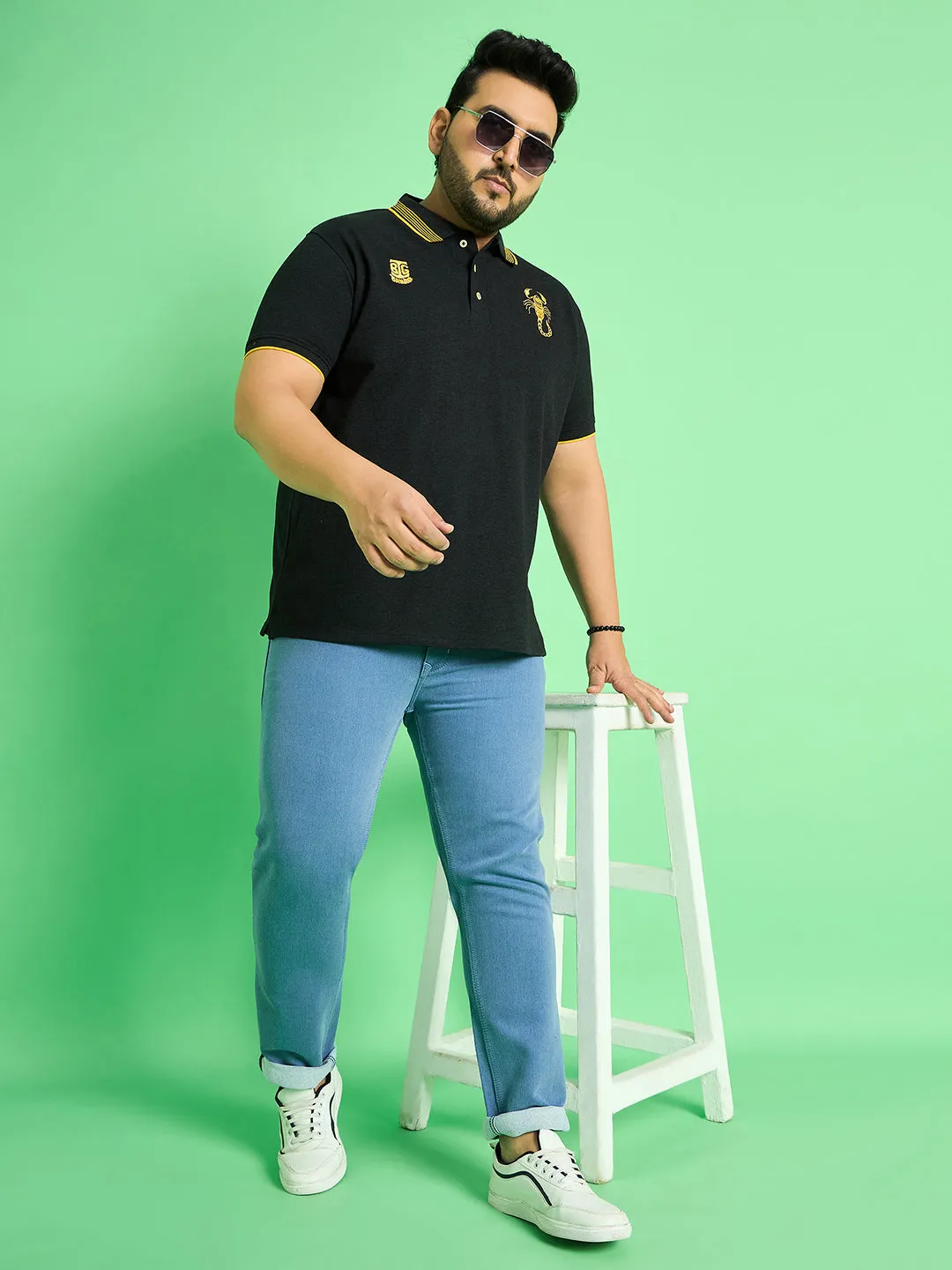 Men Plus Size Kaleb Solid Jeans