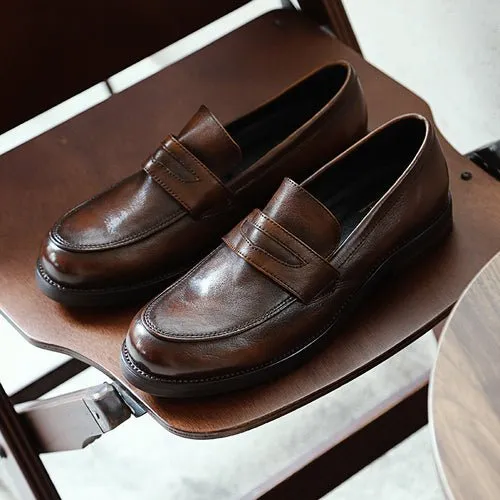 Men trendy breathable platform slip-on loafers