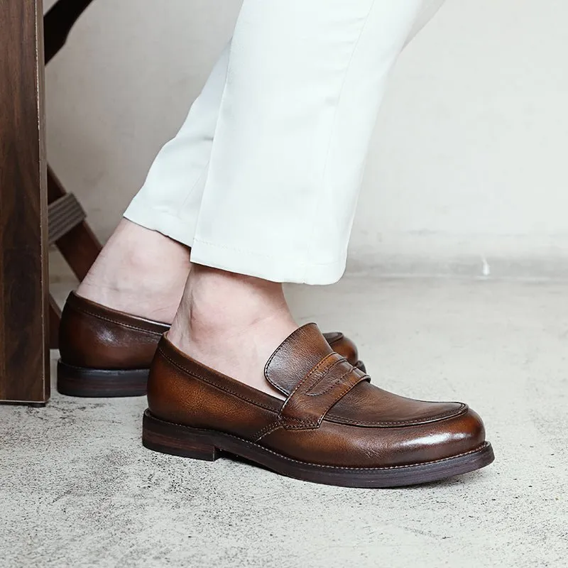 Men trendy breathable platform slip-on loafers