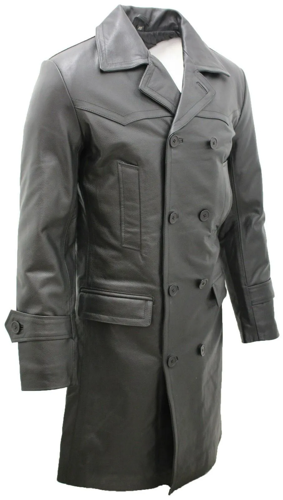 Mens 3/4-Length Cowhide Leather Peacoat-Edmonton