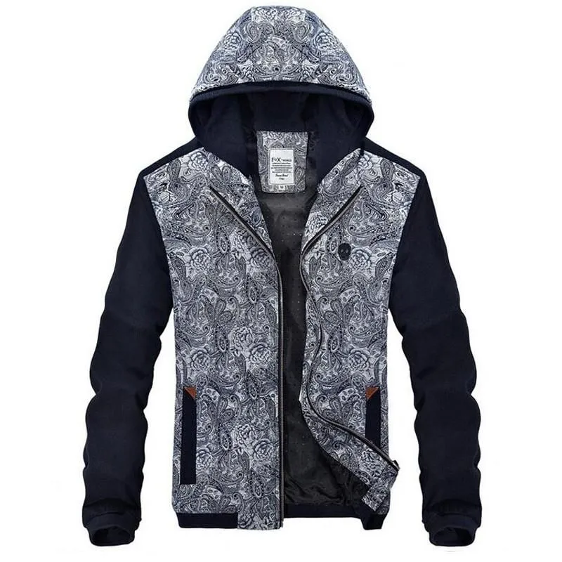 Men's Fashion Printed Hooded Jacket