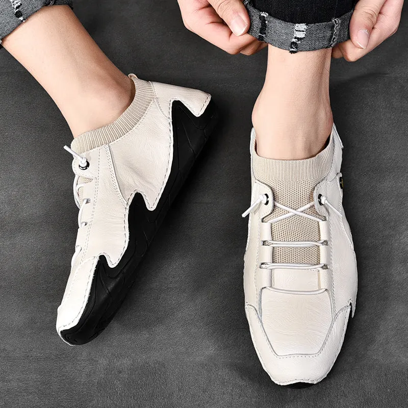Mens Loafers outdoor genuine Leather