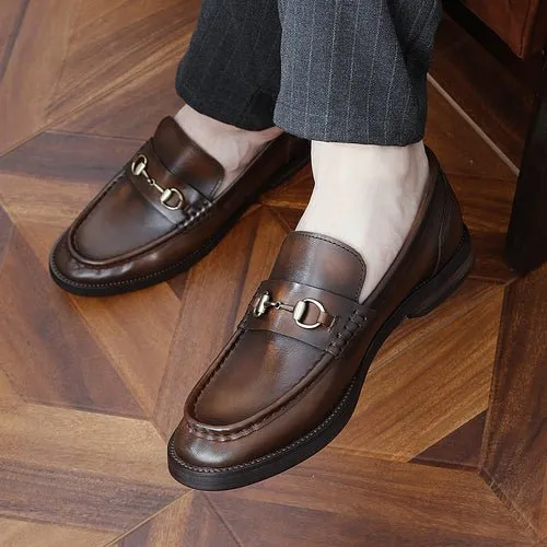 Men's new trends leather slip-on retro loafers