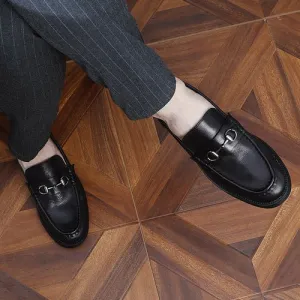 Men's new trends leather slip-on retro loafers