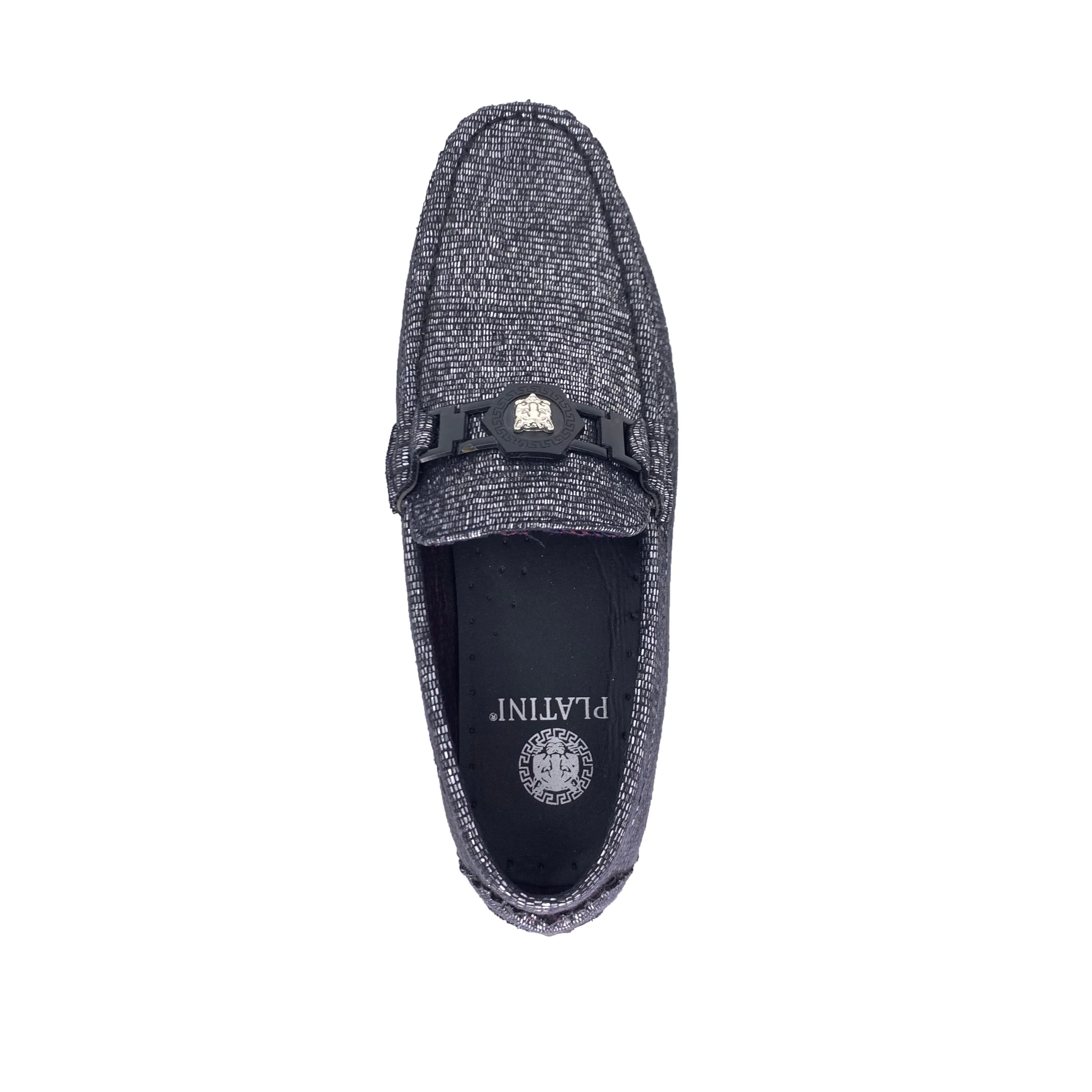 Men's Silver Black Platini Loafers