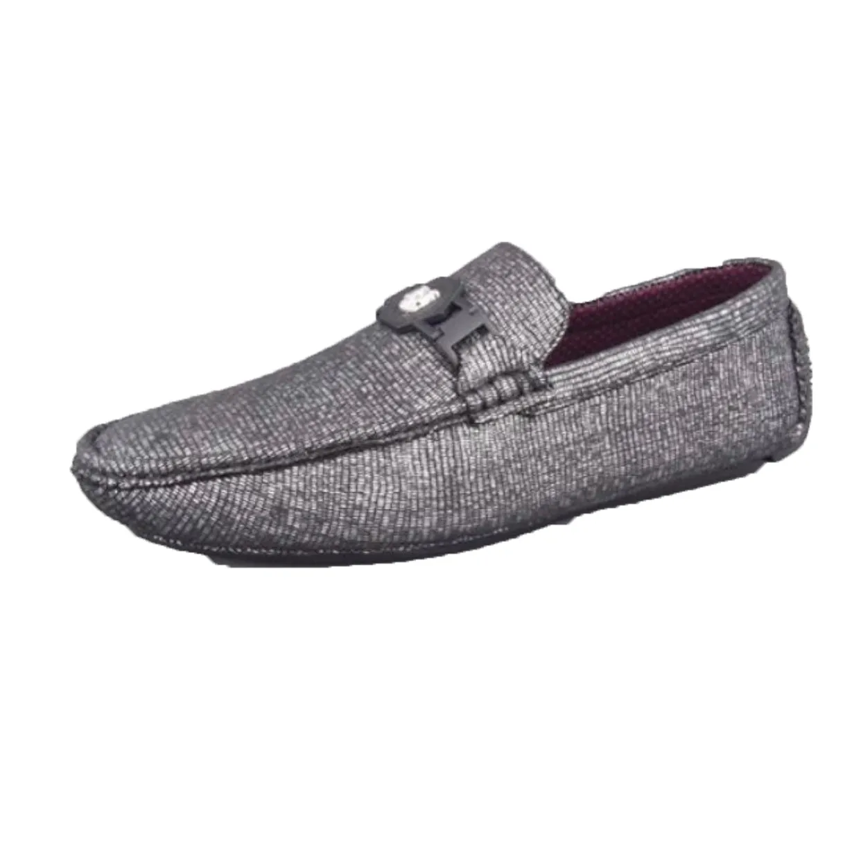 Men's Silver Black Platini Loafers