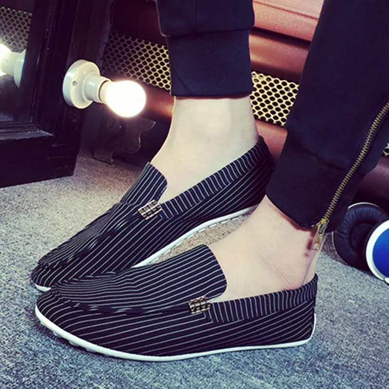 Men's Slip On Fashion Striped Loafers