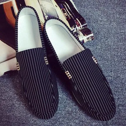 Men's Slip On Fashion Striped Loafers