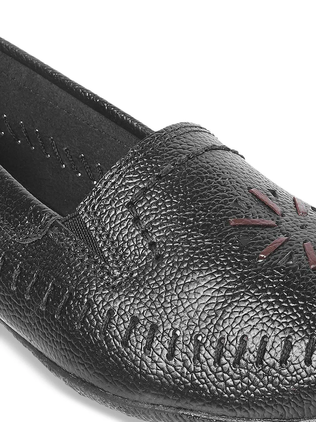 Metro Women Textured Leather Loafers
