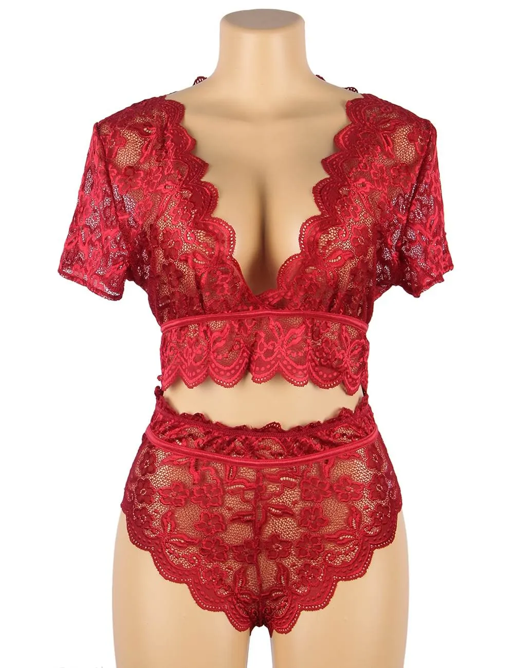 Naughty Sexy Girls Egypt High Waist Full Lace Bra Panty Underwear