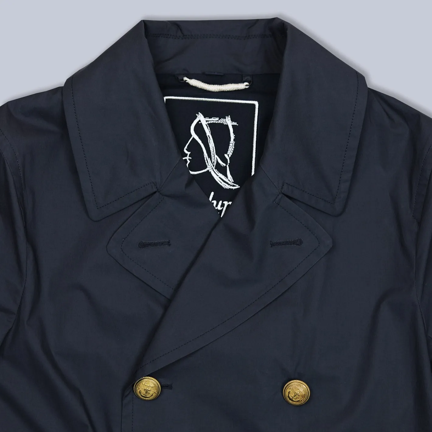 Navy Lightweight Cotton Unlined Peacoat