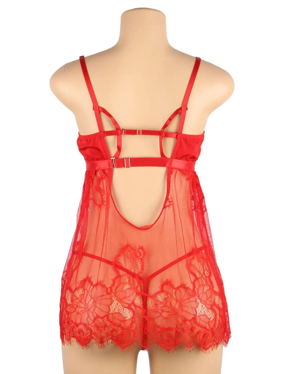 New High Quality Elegant Black Lace Sexy Babydoll