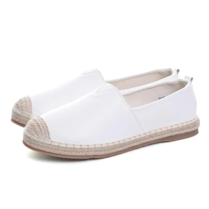 New Loafers Weave Straw Ballet Flats Casual Fisherman Shoes