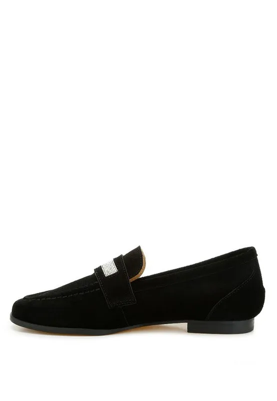 New Ode Rhinestone Penny Strap Loafers