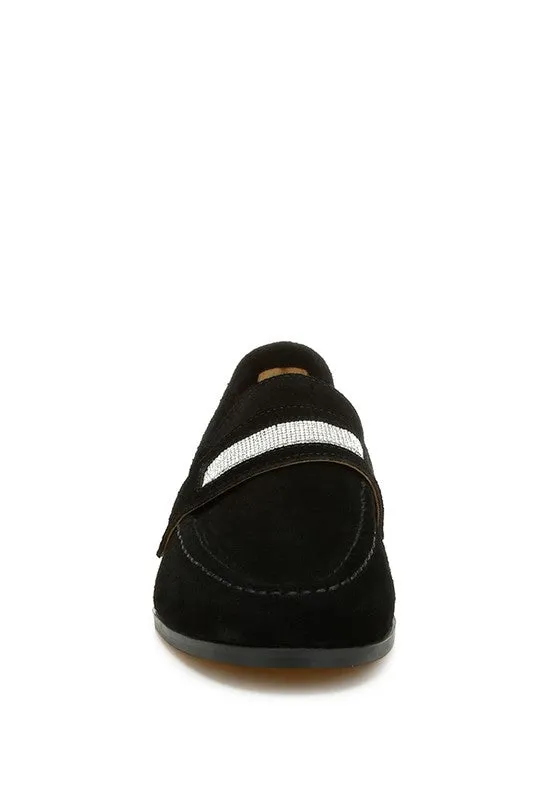 New Ode Rhinestone Penny Strap Loafers