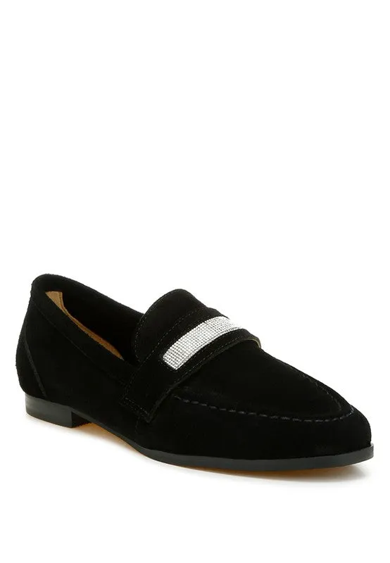 New Ode Rhinestone Penny Strap Loafers