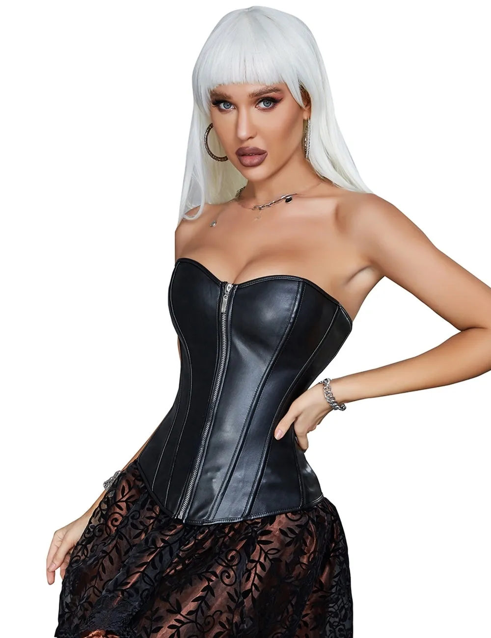 New  Sexy Leather Corset Teddy