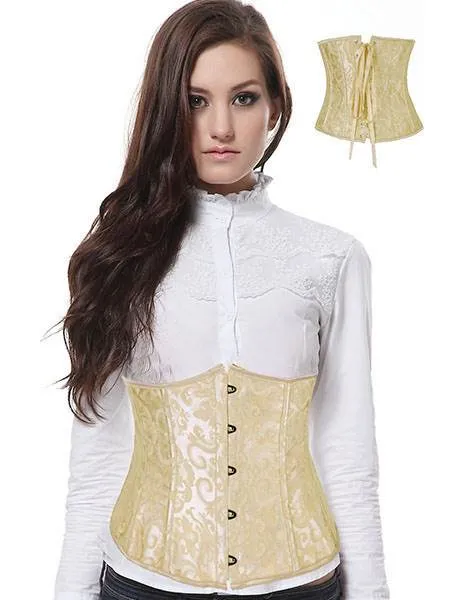 New White & Black Strapless Lace Corset Top with Panty
