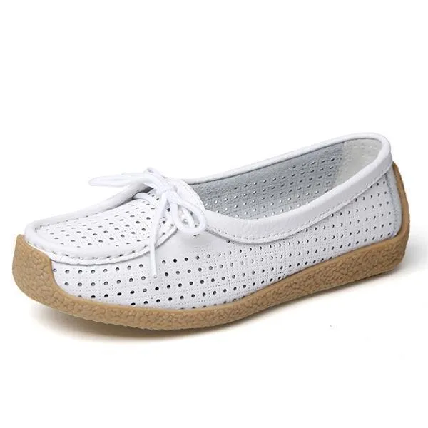 New Women Flats Leather Shoes Moccasins Mother Loafers