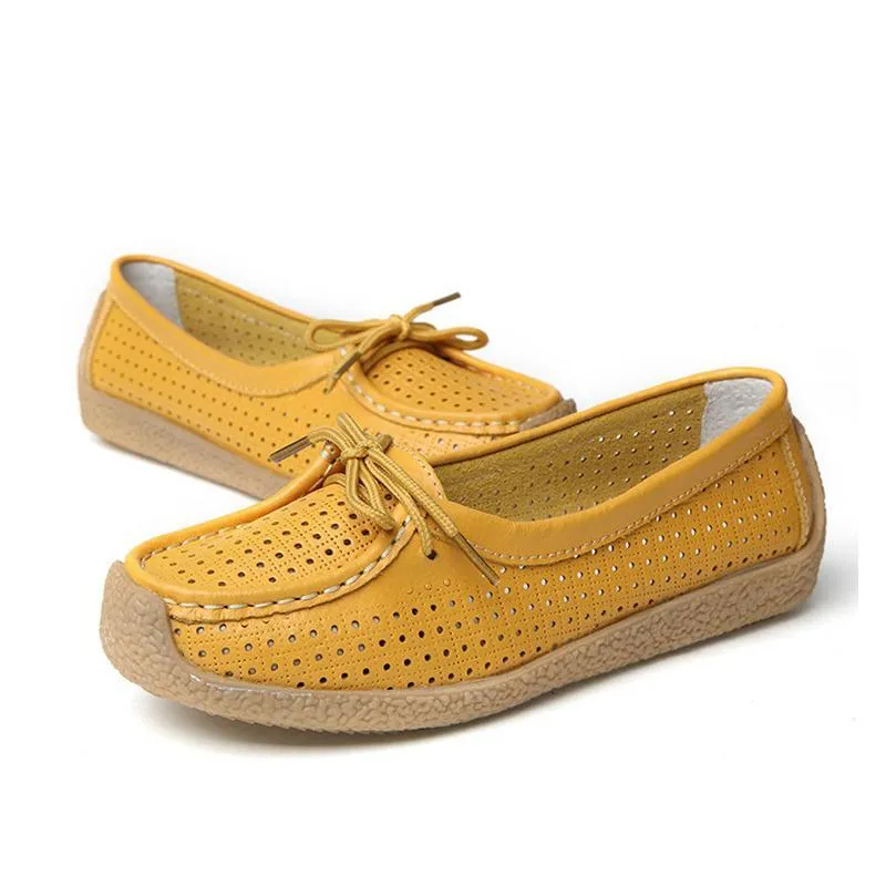 New Women Flats Leather Shoes Moccasins Mother Loafers